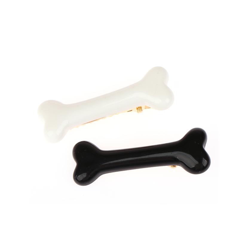 1 paio di fermagli per capelli creativi con design a forma di osso di cane, adorabili mollette