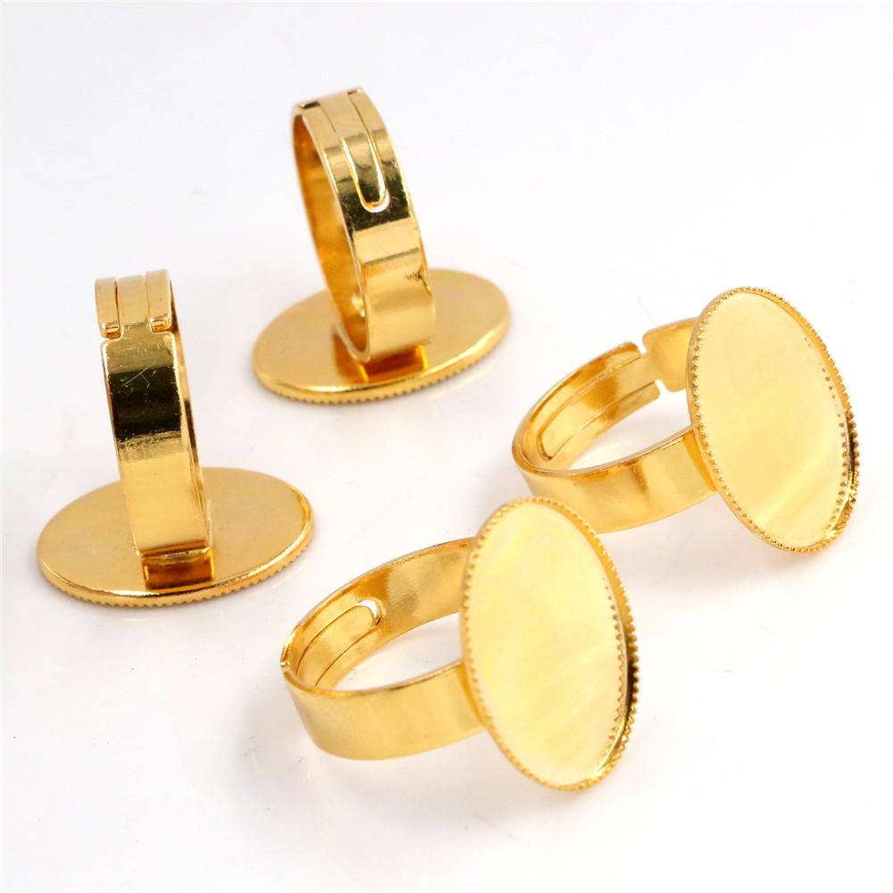 13x18mm 18x25mm 30x40mm Fashion Colors Plated Brass Oval Adjustable Ring Settings Blank,Fit 10x14-30x40mm Cabochons