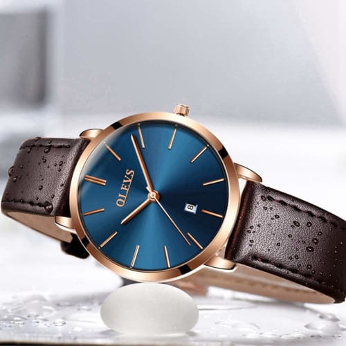 Women's Watch, Blue, Stylish, Arm Watch, Waterproof, Ultra-thin, For Women, Leather Belt, Brand, Leather, Analog, Small, Simple Dial, Easy to Read, Fa