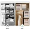 4pcs Breathable Beige Linen Storage Boxes with Clear Window Foldable Closet Organizers for Clothing Sheets and Toy