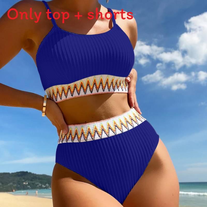High Waist Bikini Set With Polyester Material For Water Sports And Beach Wear Women