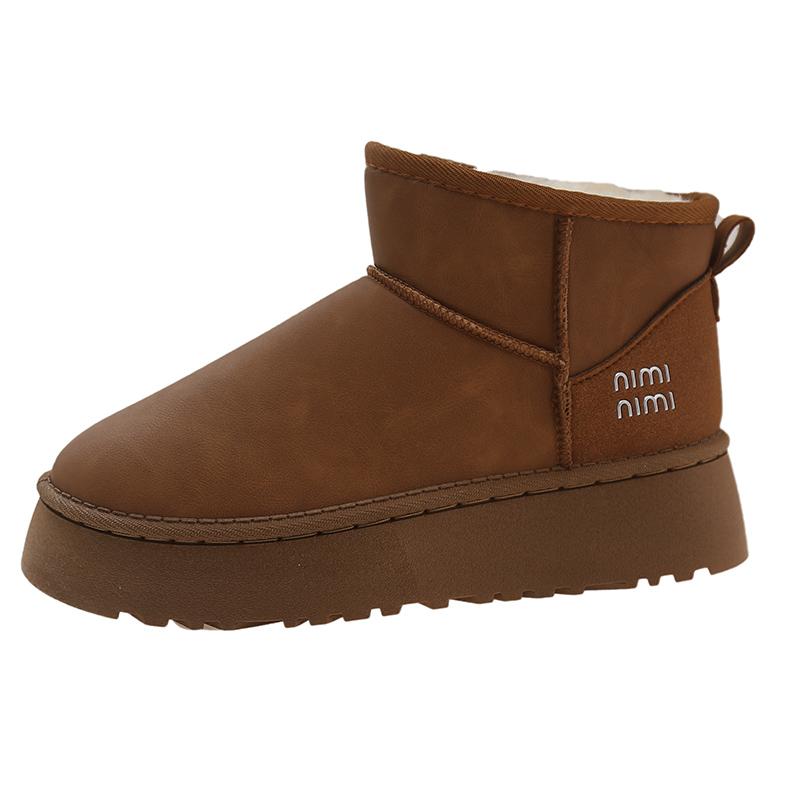 

2024 Новые утолщенные пушистые женские зимние ботинки Удобные теплые ботильоны Женская зимняя женская обувь Толстые ботинки Mujer 40 коричневый