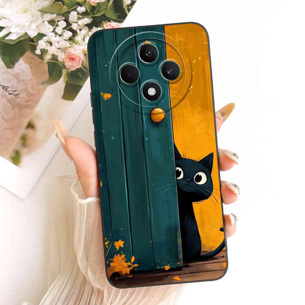 For OPPO Reno 12F 5G Case Clear Cute Cat OPPO Reno12 F Reno12F Reno 12 F 5G CPH2637 Shockproof Soft Phone Cover Full Protector