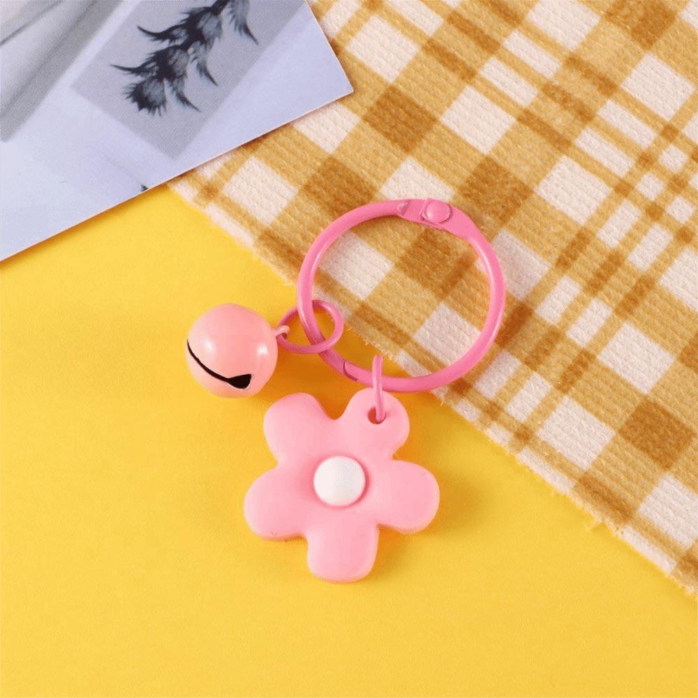 Elegant Girls Korean Candy Color Women Fashion Jewelry Key Ring Bag Pendant Flower Keychain