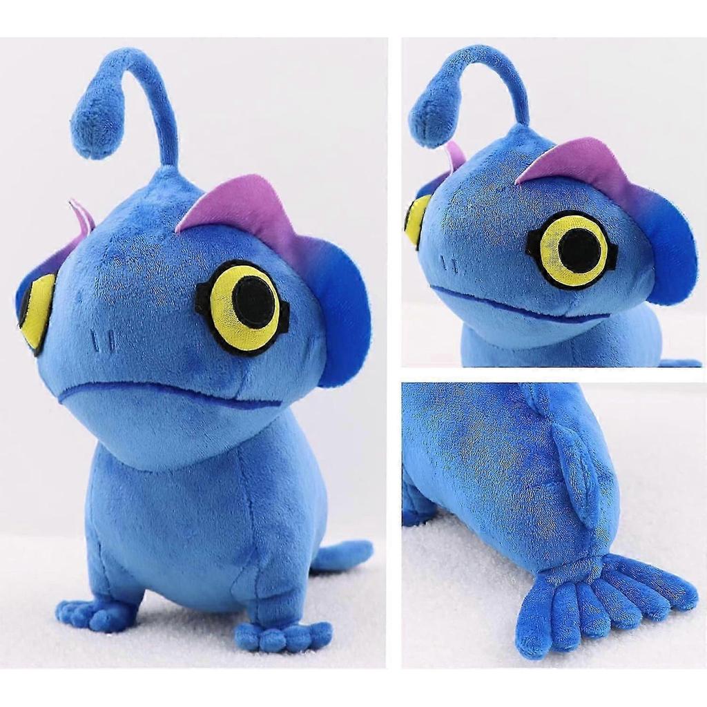 The Sea Monster Plush Toy Blue Lantern Fish Cartoon Doll Blue Sea Monster Stuffed Animal Home Dector