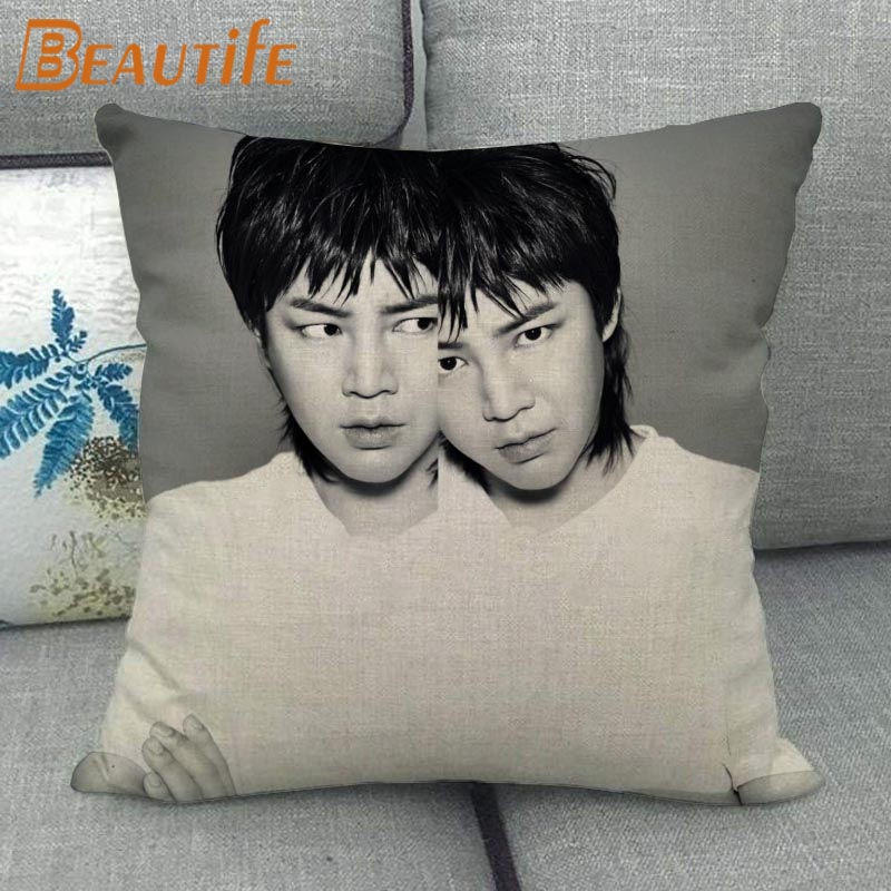 Custom Jang Keun Suk HOT KPOP Pillowcase 45X45cm Wedding Decorative Eco-Friendly Cotton Linen Fabric Pillow Case