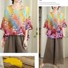 Women's Cotton Linen Printed T-Shirt Summer Thin Short Sleeve Loose Round Neck T-Shirt Top