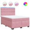 Maison Exclusive - Sommier à lattes de lit avec matelas Rose 140x190 cm Velours