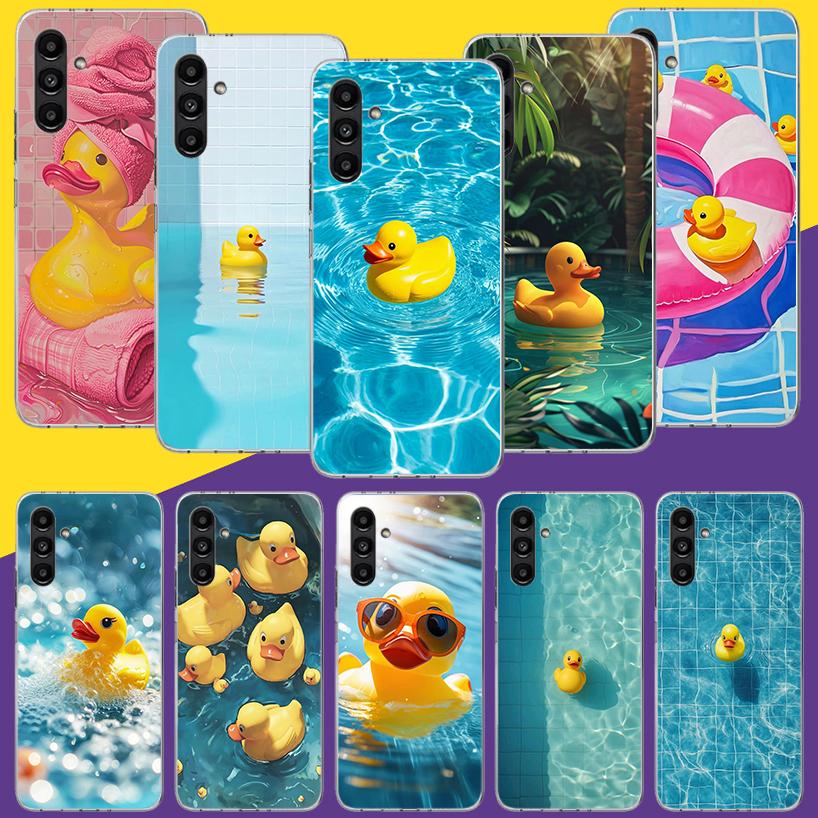Rubber Ducks Swimming Pool Phone Case For Samsung Galaxy A17 A16 A14 A15 A13 A57 A56 A54 A55 A53 A37 A36 A34 A35 A33 A26 A24 A25