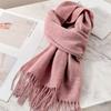 Womens White Wool Scarf Winter Warm Tassel Narrow Couple Style Student Fashion