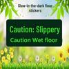 Safety Exit PVC Luminous Floor Sticker - Caution Slippery Steps & Fire Sign