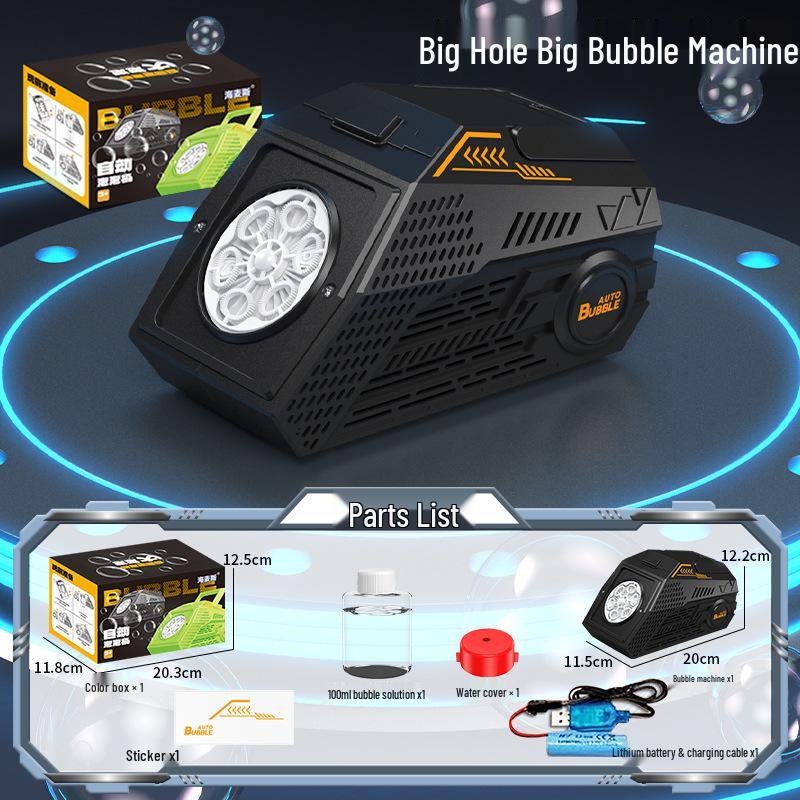 Пограничная электрическая мыльная пушка с волшебными огнями и классным звуком - Детская игрушка чёрный