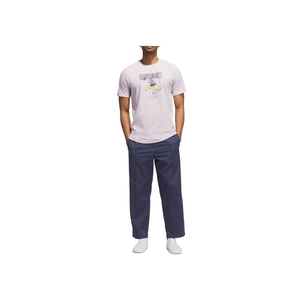 Adidas Originals Trefoil Henry Jones LA Carton Print Sports Tee Men Tops Pink HA4527