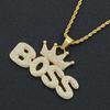 European & American Hip Hop Crown Letter Pendant Necklace - Trendy, Exaggerated Long Style Accessory