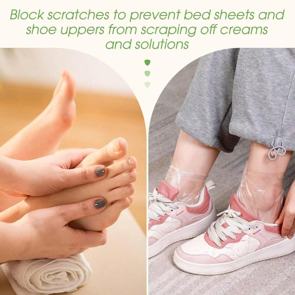 100pcs Disposable Plastic Foot Covers For Feet – Leak-Proof Paraffin Wax Bath Liners, Moisturizing Socks For Pedicure, Spa