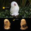 Snowy Owl Stake Lamp Solar Resin Waterproof Decorative LED Lawn Light for Outdoor Garden Patio