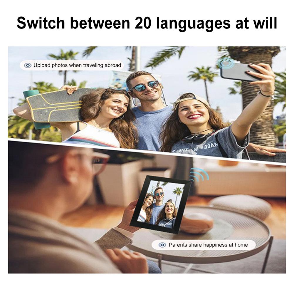 10,1palcový inteligentní WiFi digitální fotorámeček 16G s automatickým otáčením digitálního fotorámečku prostřednictvím Frameo 1280x800 IPS HD dotykové obrazovky