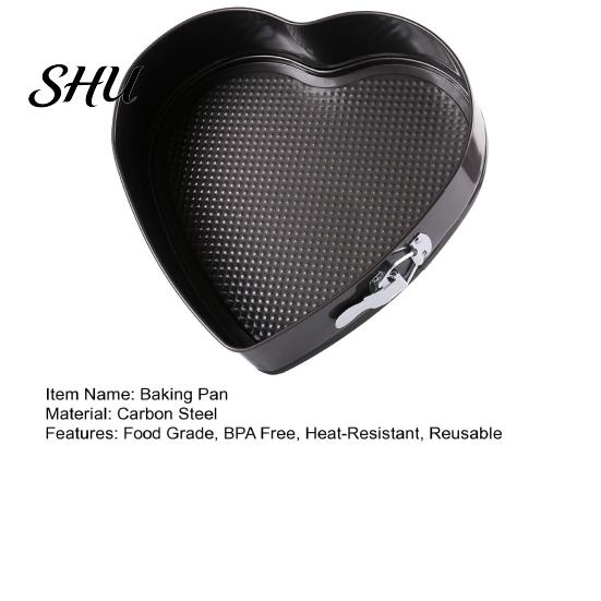 Non-Stick Baking Pan Heart Shaped Springform Food Grade BPA Free Heat-Resistant Reusable Microwave Safe Cheesecake Refrigerator Mold