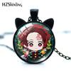 Alloy Necklace Fashionable With Tanjiro And Butterfly Shinobu Characters And Stunning Pendant Cat