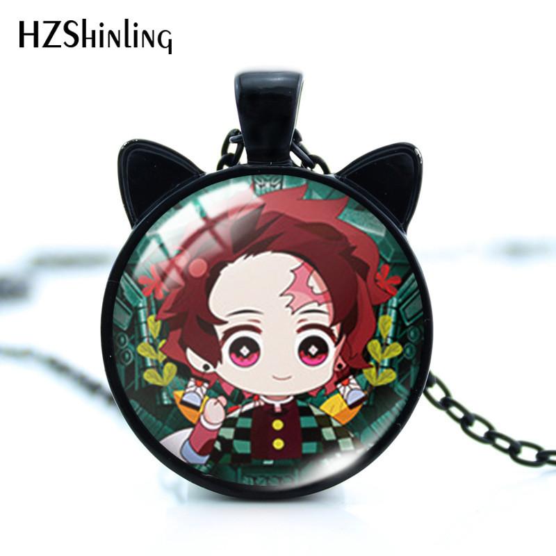 Alloy Necklace Fashionable With Tanjiro And Butterfly Shinobu Characters And Stunning Pendant Cat