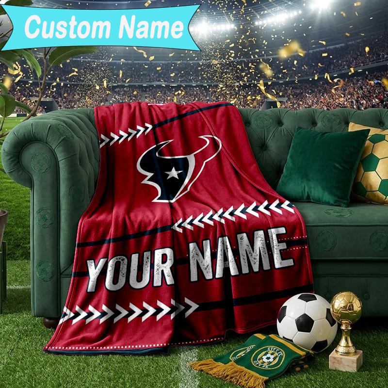 Custom Name Blanket Houston-Texans Artwork Blanket Bedding Blanket for Travel, Camping, Living Rooms, Offices, Sofas, Fan Christmas gift
