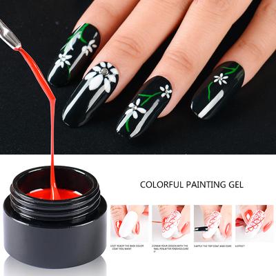 RBAN NAIL 5ML Colorful Painting Gel Varnish Pure Color UV Paint Gel Polish Lacquer Nail Art Design