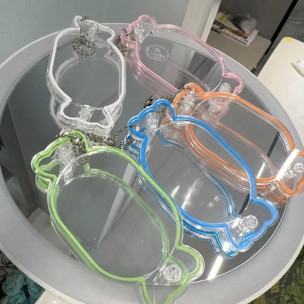 Candy Shape Shaker Keychain Transparent DIY Acrylic Pendant  For Handmade Projects