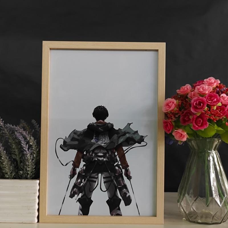 23cm/9.06in Anime Color Light Painting Night ONE PIECE Demon Slayer Peripherals Led Bedroom Table Lamp Crafts Collectible Decor