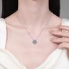 Women's Moissanite Four-Leaf Clover Necklace Pendant, Light Luxury S925 Sterling Silver Clavicle Chain