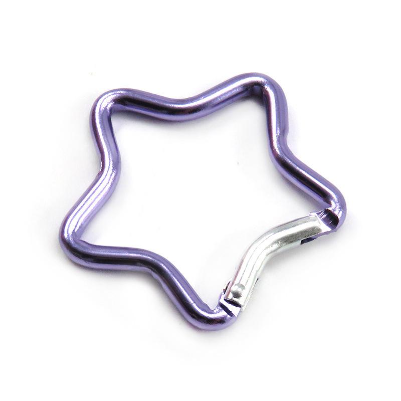 1/2/5PCS Outdoor Star Shaped Spring Locking Carabiner Clip Keychains for Backpack Camping Hiking Traveling Multicolour
