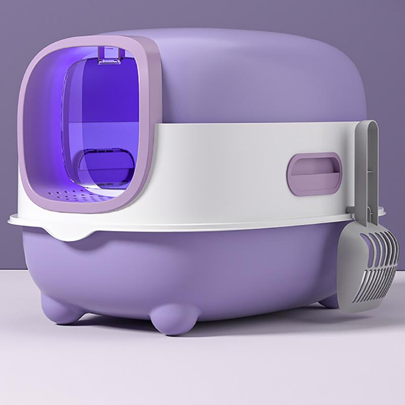 Geschlossene Katzentoilette, spritzwassergeschützt, geruchsisolierend, doppelt verwendbar, faltbares Design, bietet Platz für Katzen mit einem Gewicht von weniger als T