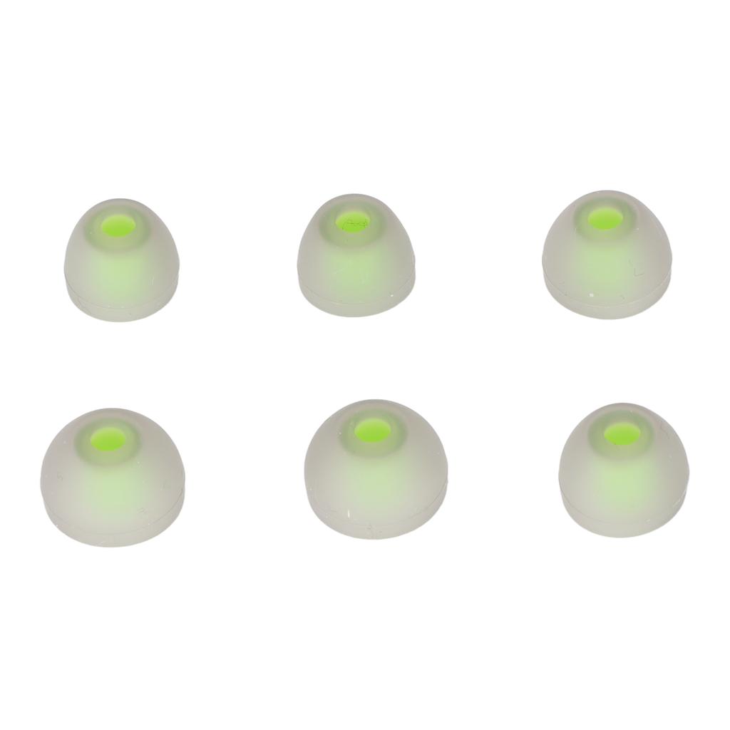 3 Size 6 Pcs Replacement Earplugs Soft Silicone Eartips Noise Reducing Earbuds for EarphonesGreen