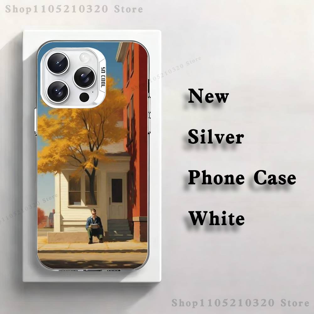 E-edward H-hopper Art Phone Case For iPhone 17,16,15,14,13,12,11,Pro,XS,Max,Plus,Mini,SE4,E White Matte Shockproof Cover