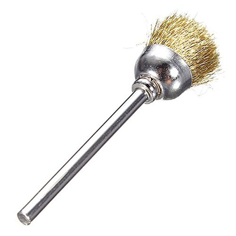 1 buc Tija 3mm Lustruire Perii Cupă Roată Sârmă Alamă Instrument Rotativ de Curățare