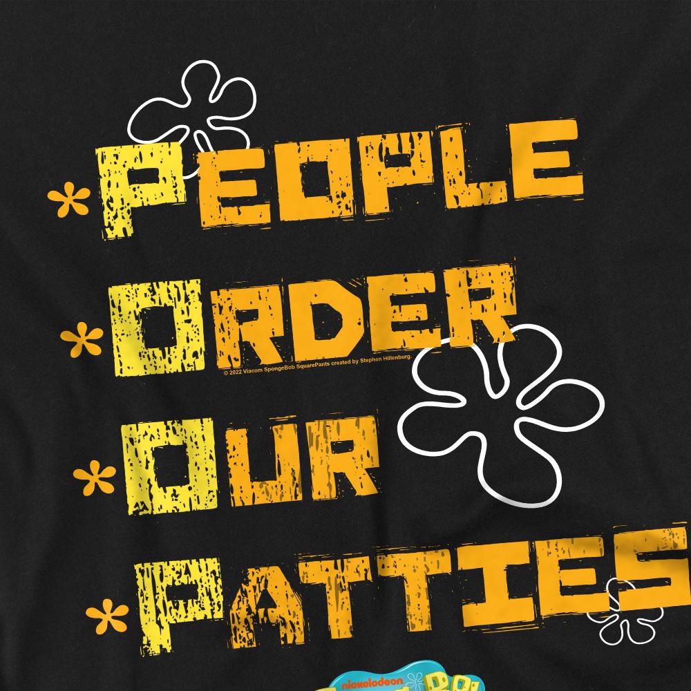 SpongeBob SquarePants Unisex Adult People Order Our Patties T-Shirt