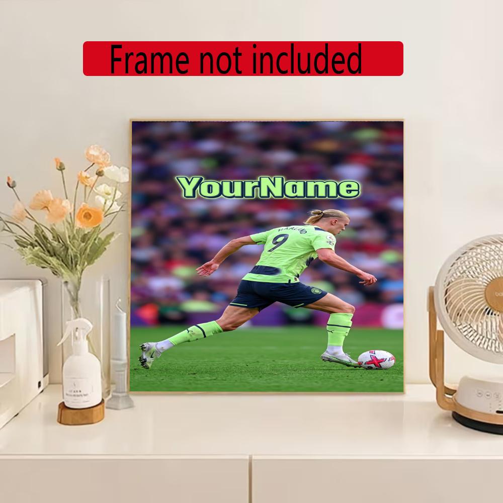Haaland Customize Your Name Diamond Painting Round Diamond Diy Frameless Holiday Artwork Suitable For Home Office Wall Decoration
