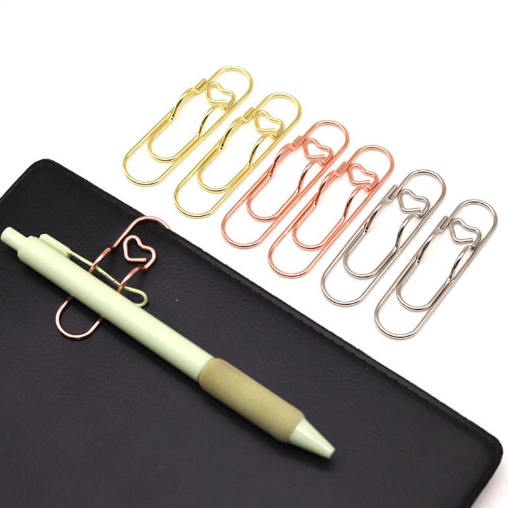 10pcs Colorful Paper Clips Paper Fix Clips Bookmarks Multi-functional Pen Holder  Notebook