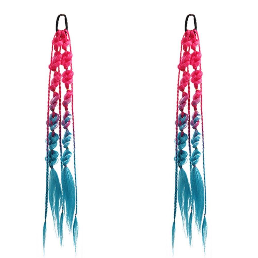

2PCS Colorful Twist Braid Bulk Lantern Braid Braided Ponytails Natural Bubble Jumbo Braid Daily Style 2