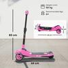 Three-Wheel Foldable Electric Scooter for Kids Aged 6-10 Years, Pink