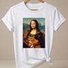 Funny Mona Lisa Tshirt 90s Streetwear Casual Graphic Tees Print Short Sleeve T Shirt Clothing Top Summer Ladies Girls Tshirt