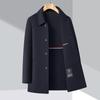 Brand Men's Double-Faced Wool Overcoat - Autumn/Winter 2025, No-Iron Lapel, Business Casual for Middle-Aged Dads