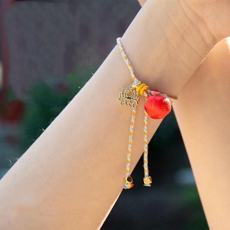 Регулируемый Плетений Браслет из Цветной Веревки Ручной Работы Детский Подарок Счастливый Браслет Для Взрослых Новый 2026 Традиционный Китайский Фестиваль A6