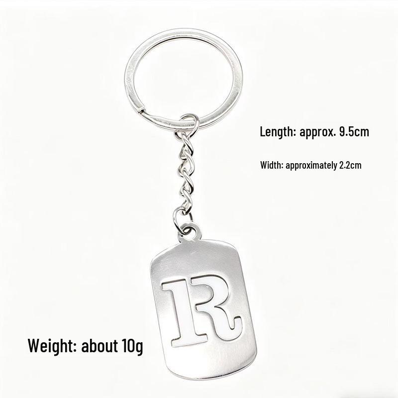 Pendentif Porte-clés 26 Lettres en Acier Inoxydable Creux - Polyvalent pour Sac à Dos, Voiture, Plaque Militaire