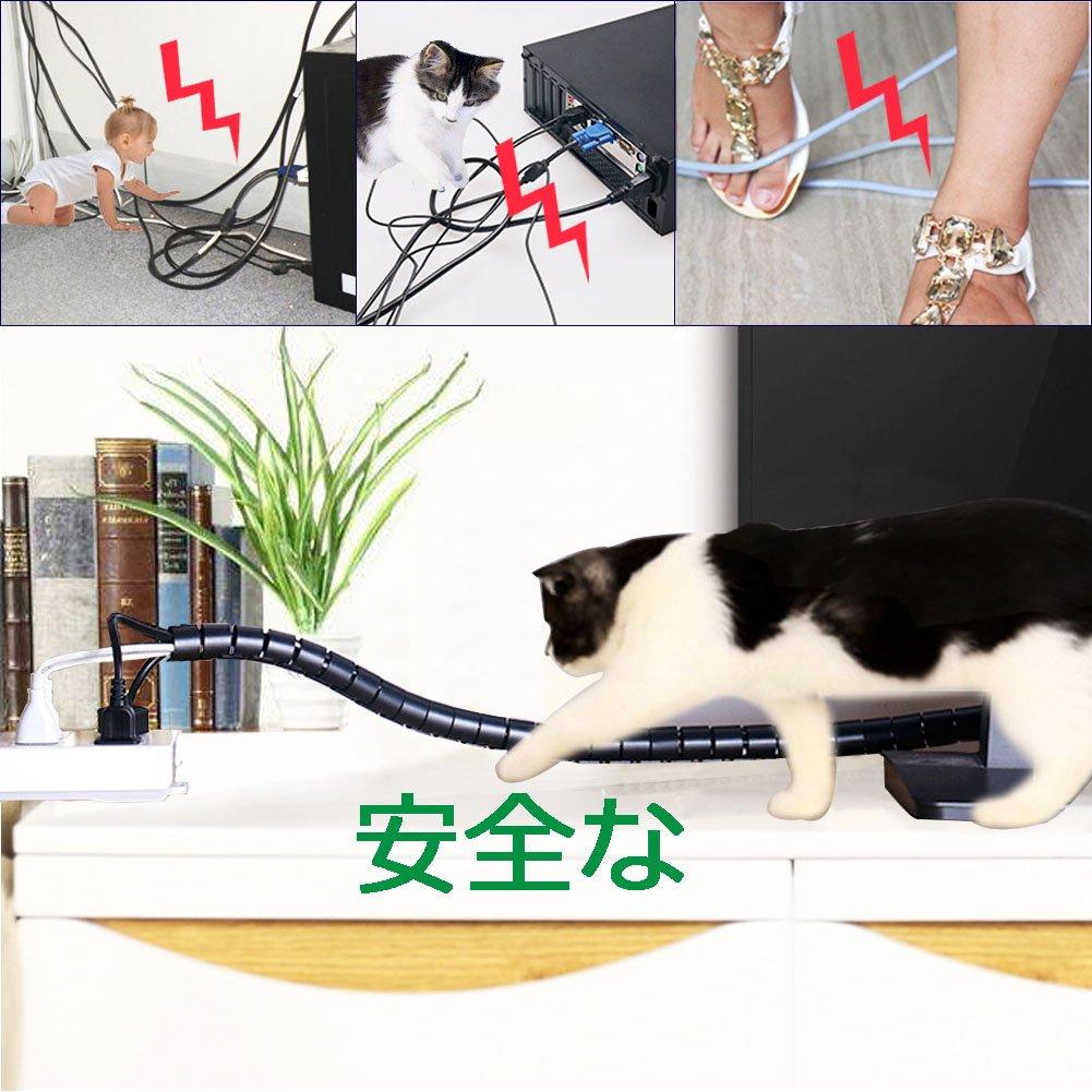 Podsumowanie kabli Ukryta osłona kabli Organizowanie rurek do przechowywania Spirala zapobiega gryzieniu przez psy i koty Organizuje nieuporządkowane kable i okablowanie