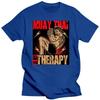 Maglietta Terapia Muay Thai da Uomo Cotone Puro Maglietta Urbana Maniche Corte Spirito Combattente Arte Marziale Thailandese T-shirt Abbigliamento Regalo