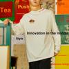 Li-Ning Sports Trend Series Rijindoujin Embroidered Crew Neck Loose Pullover Long Sleeve T-Shirt Men Tops White AHSS051-1