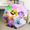 1PC Cartoon Shark Automatic Folding Umbrella 8-Rib Travel Umbrella with Auto Portable Case, Ideal Gift for Birthdays