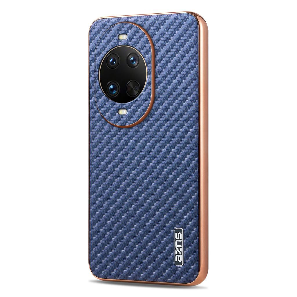 AZNS For Huawei nova 14 Ultra 5G Case Electroplating Carbon Fiber Texture PU+TPU Phone Cover
