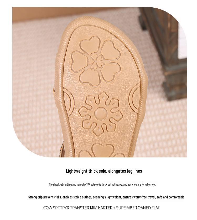 2025 Bohemian Rhinestone Women's Summer Sandals - Flat, Round & Open Toe