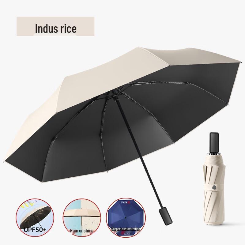 MARYYA Large Folding Manual Sun/Rain Umbrella